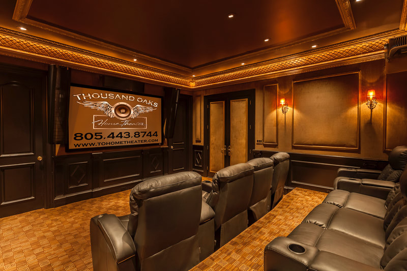 View of home theater from side of seating