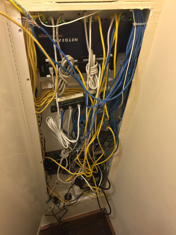 Modem and network switches with wiring